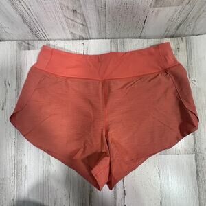 Athleta Run With It Textured 3.5” Shorts – Size Medium – Coral Orange – MSRP $59